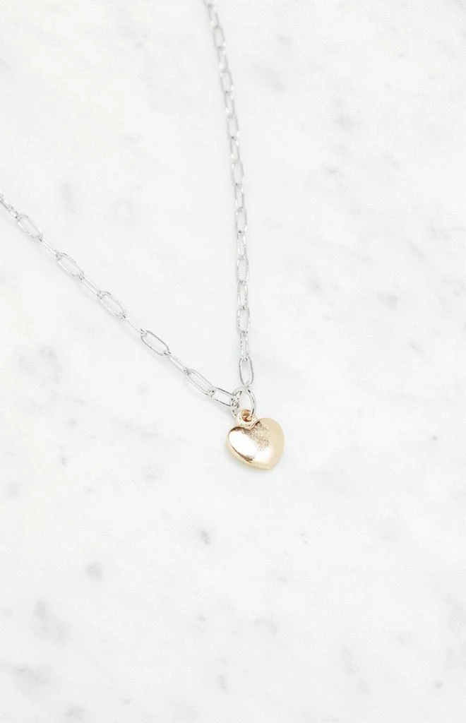 LA Hearts Two Tone Heart Chain Necklace 2