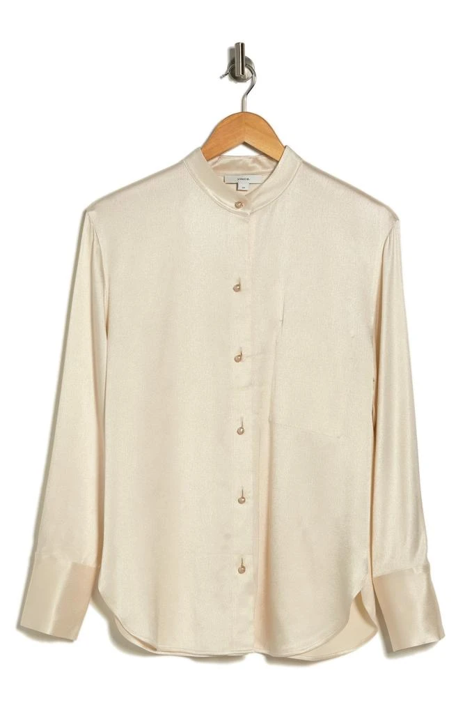 Vince Relaxed Band Collar Button-Up Shirt 3