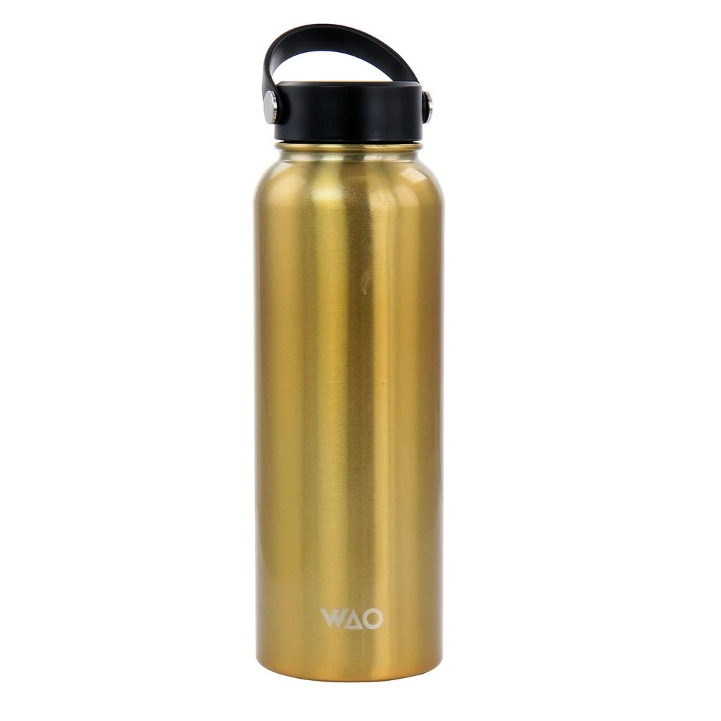 Wao 38 Ounce Stainless Steel Insulated Thermal Bottle with Lid in Dark Gold