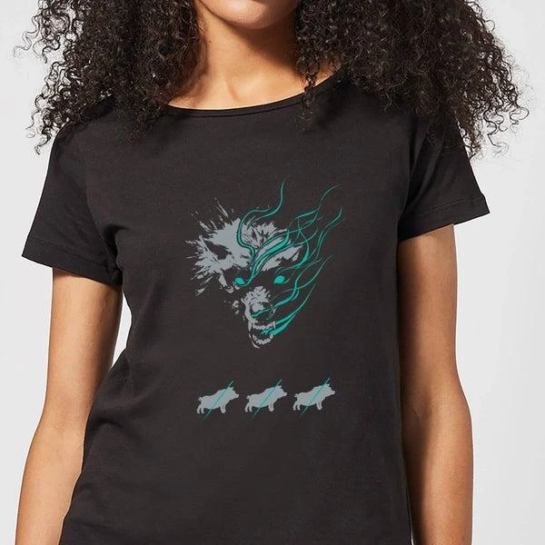 Original Hero Magic The Gathering Throne of Eldraine Big Bad Wolf Women's T-Shirt - Black 1