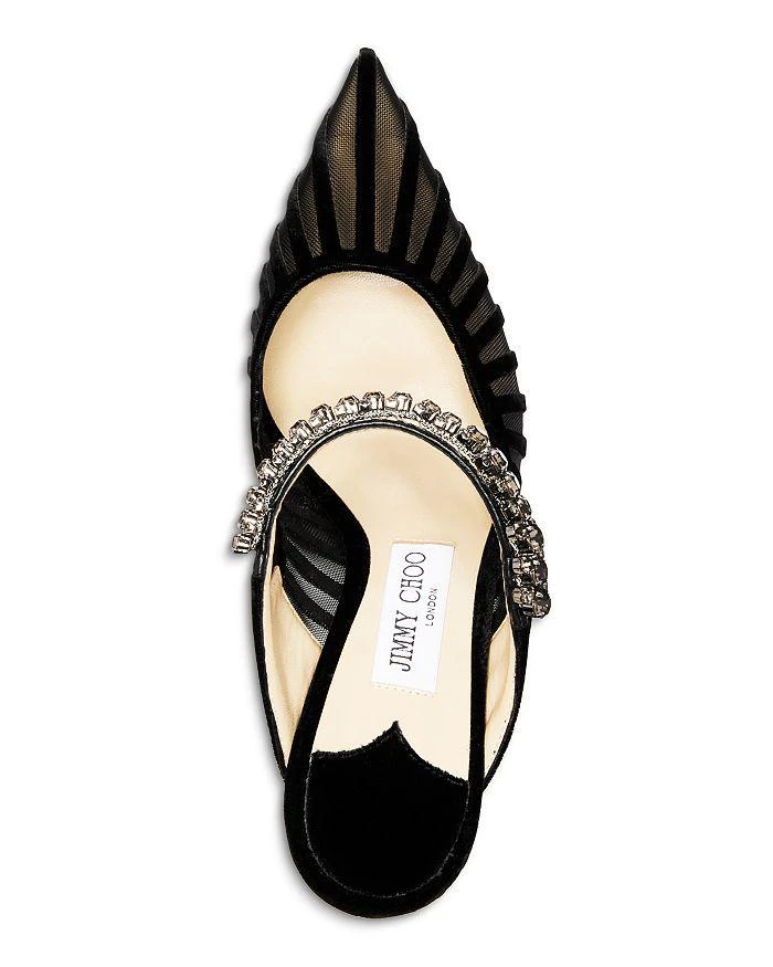 Jimmy Choo Women's Bing 100 Embellished Velvet Cage High Heel Mules 4