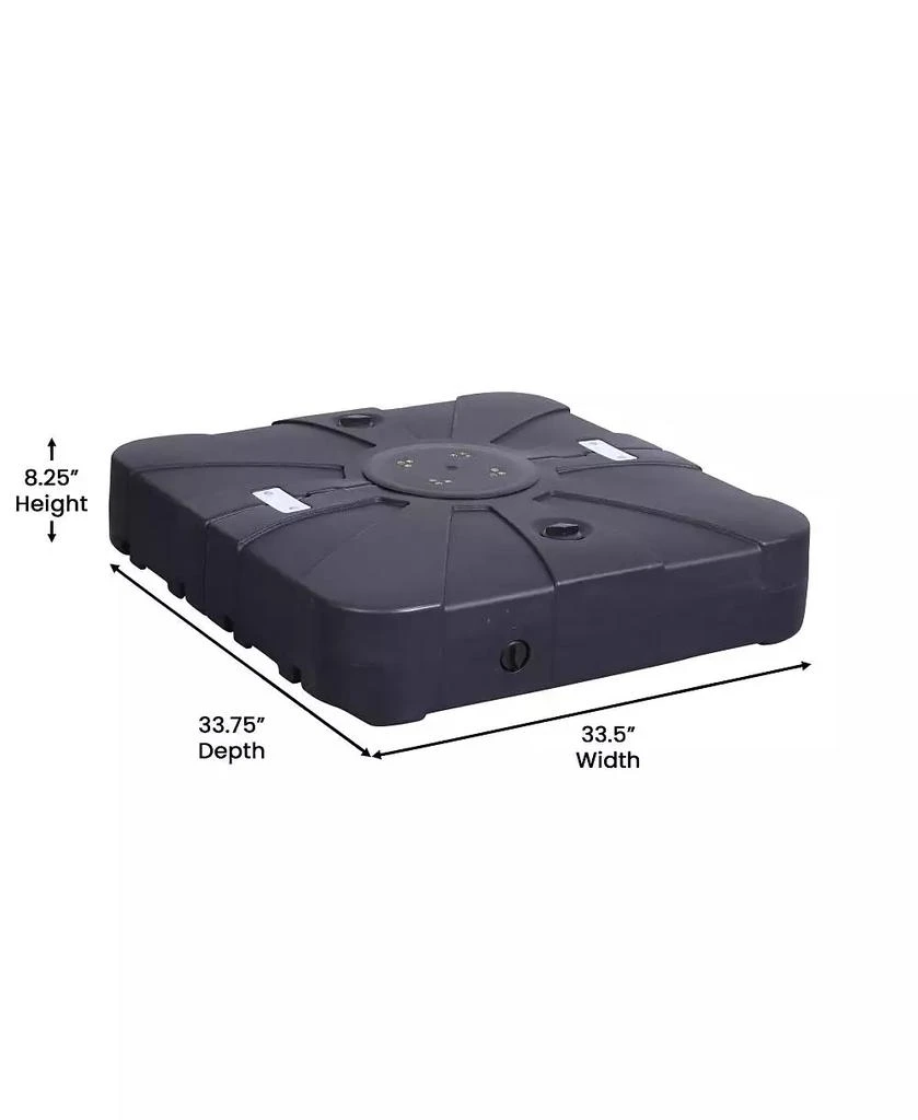 EMMA+OLIVER Harlan Weather And Impact Resistant Heavy Duty Universal Offset Umbrella Base With Built-In Wheels And Grooved Handles In Black 9