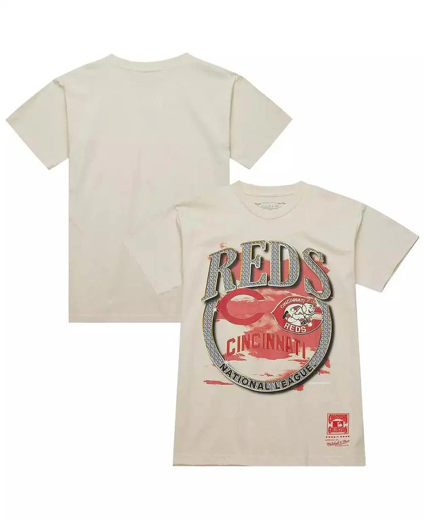 Mitchell & Ness Men's Cream Cincinnati Reds Cooperstown Collection crown Jewels T-Shirt 1