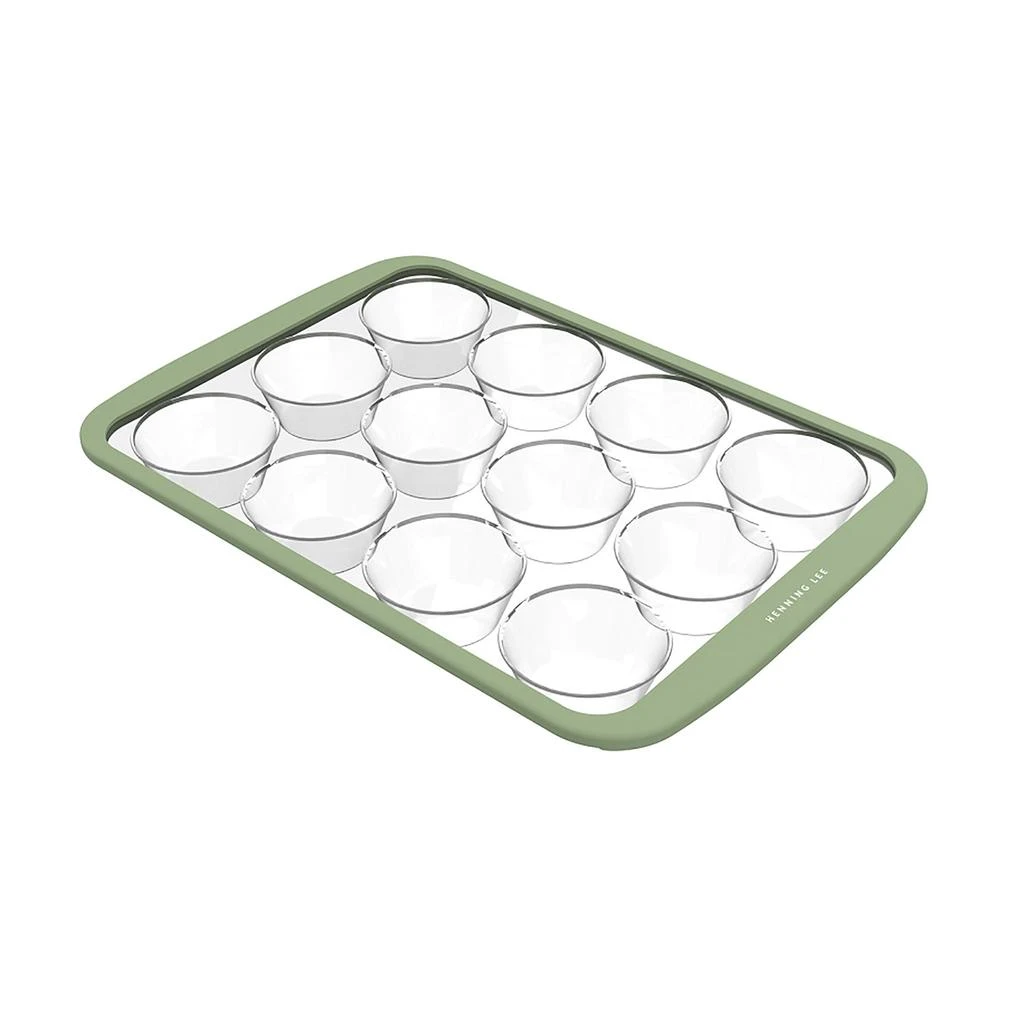 Henning Lee Look and Cook Clear Silicone 12-Cup Muffin Pan, Moss