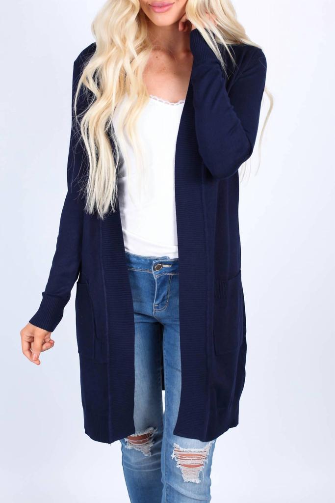 CIELO Boyfriend Cardigan In Navy