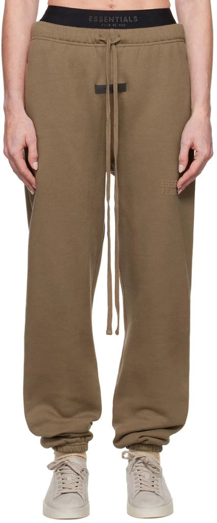 Essentials Brown Drawstring Lounge Pants 1