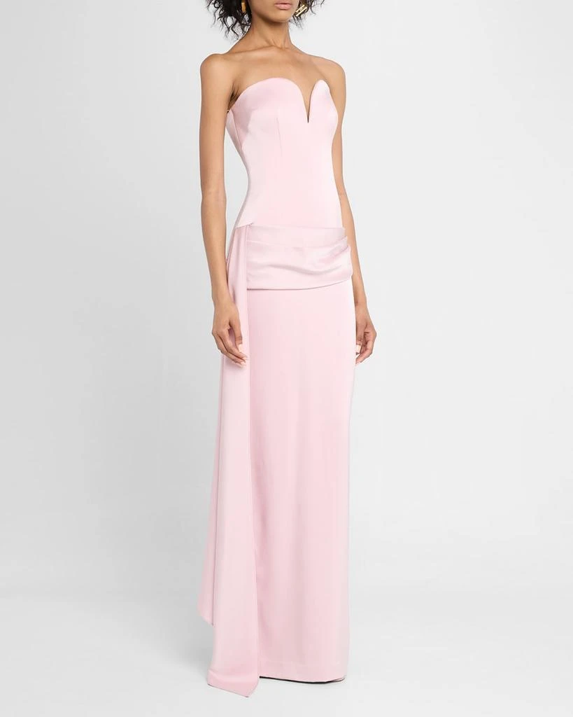 Alex Perry Strapless Satin Sash Corset Gown 4