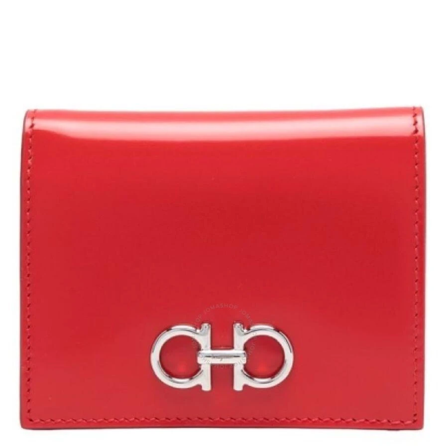 Salvatore Ferragamo Salvatore Ferragamo Red Gancini Compact Wallet 1