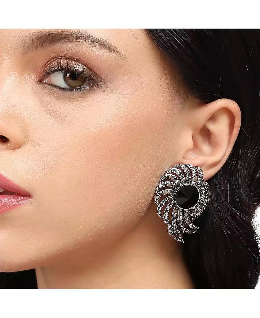 SOHI Stone Spiral Drop Earrings 2