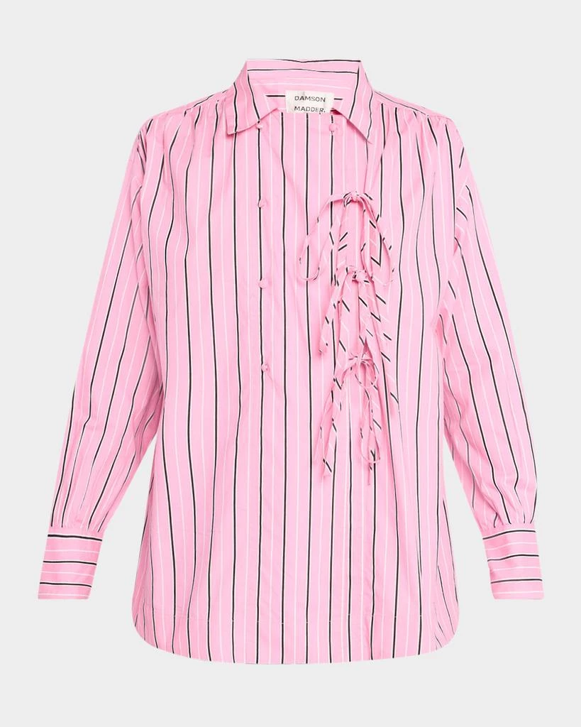 Damson Madder Carmy Striped Double-Breasted Ties Shirt 1