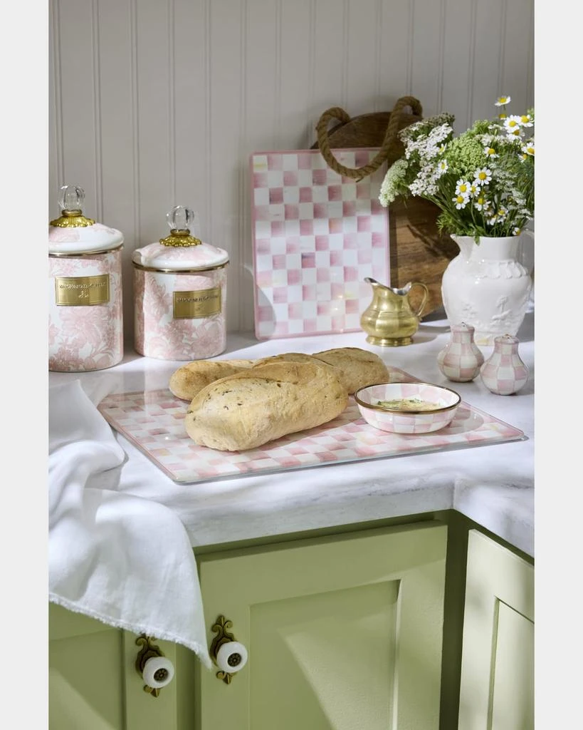 MacKenzie-Childs Rosy Check Glass Cutting Boards, Set of 2 2