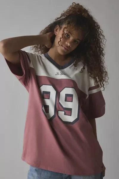Urban Outfitters 99 Varsity Graphic Oversized V-Neck Jersey Tee 3