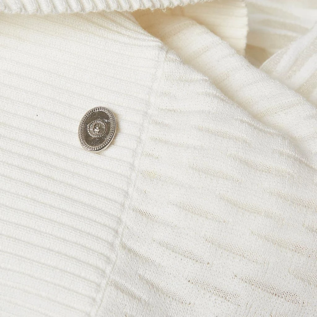 Chanel Chanel White Sheer Patterned Knit Harem Pants S 3