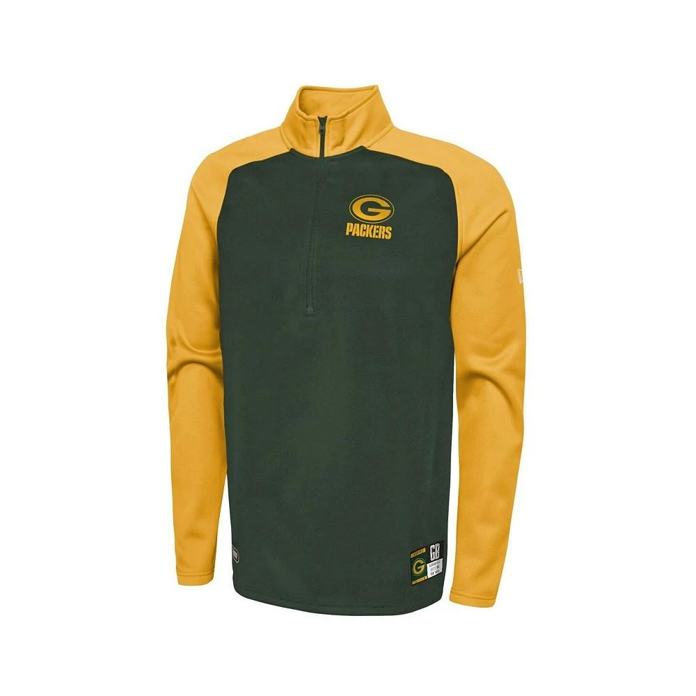 New Era Men's Green Green Bay Packers Combine Authentic O-Line Raglan Half-Zip Jacket 3