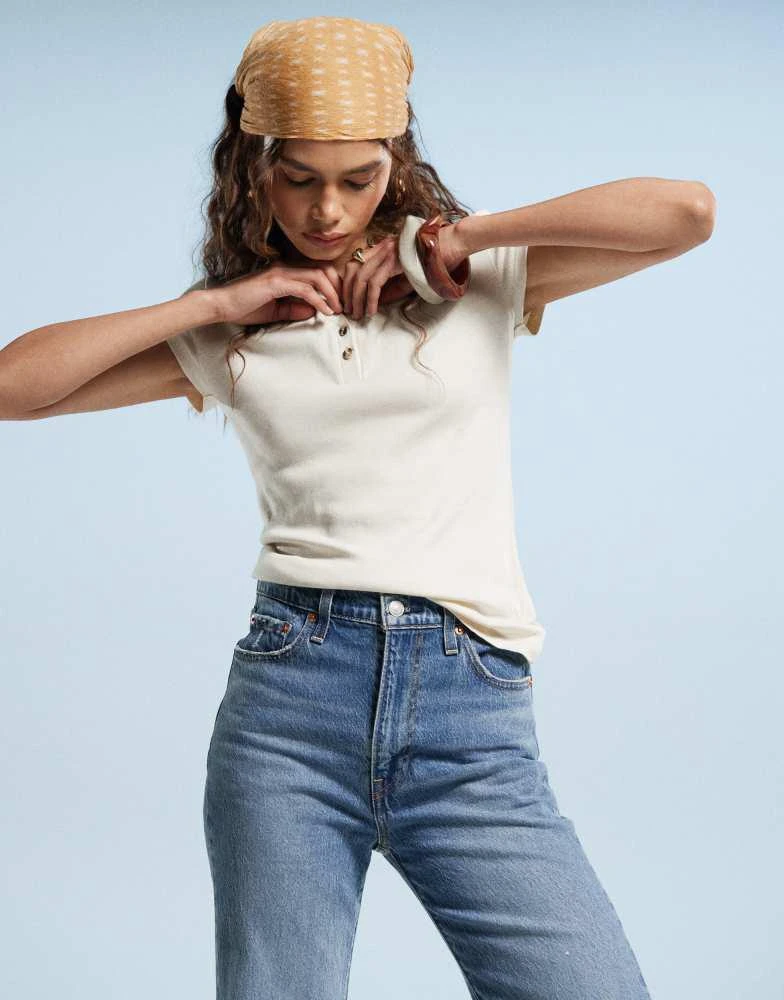 Levi's Levi's ribcage bells high rise flare jeans in light blue 4