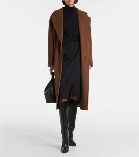 Max Mara Fervida wool-blend jersey wrap skirt 2