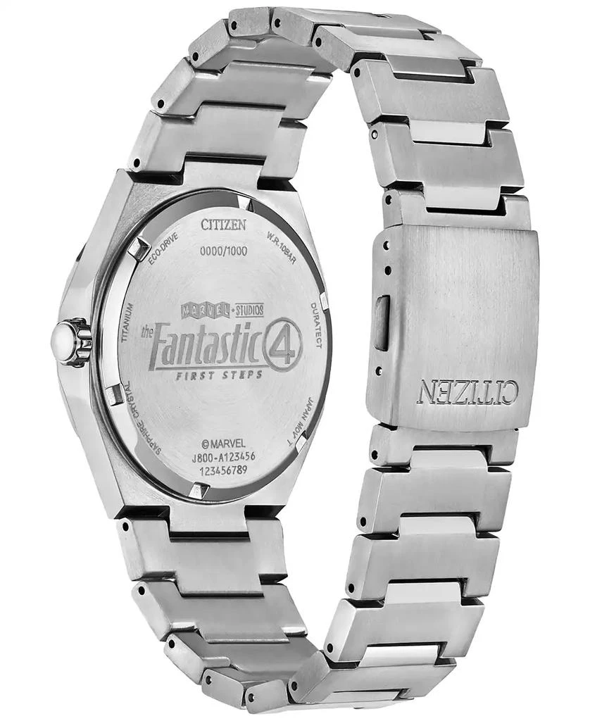 Citizen Eco-Drive Men's Marvel Fantastic Four Zenshin Silver-Tone Super Titanium Bracelet Watch 40mm Gift Set 3