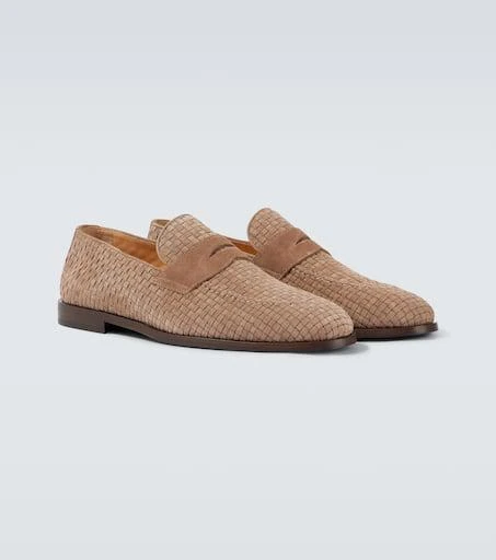Brunello Cucinelli Woven suede penny loafers 5