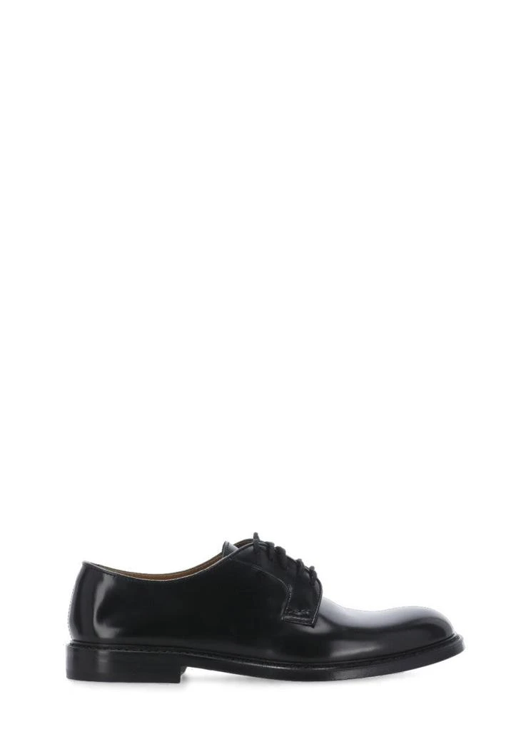 DOUCAL'S Black Smooth Leather Lace-Up Shoes 1