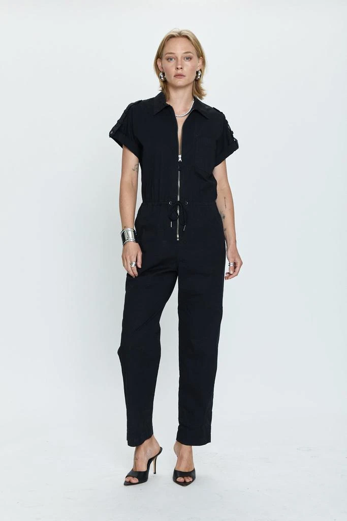 Pistola Denim Jordan Short Sleeve Zip Front Jumpsuit - Fade to Black 1