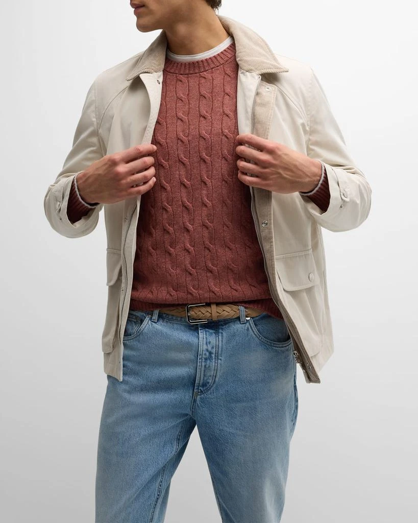 Brunello Cucinelli Men's Corduroy-Lined Cotton Car Coat 7