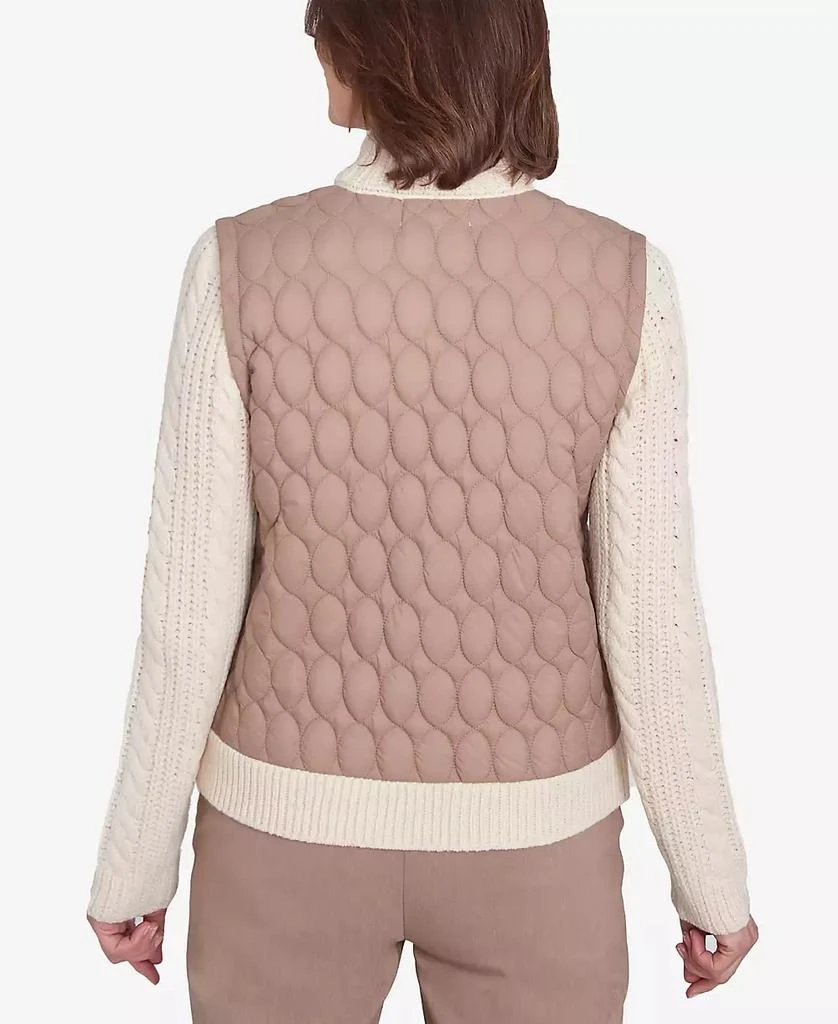 Alfred Dunner Petite Telluride Sweater Trim Quilted Jacket 2
