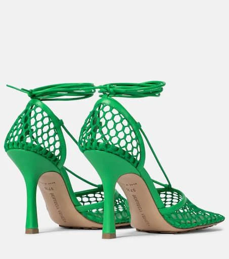 Bottega Veneta Stretch leather-trimmed mesh pumps 3