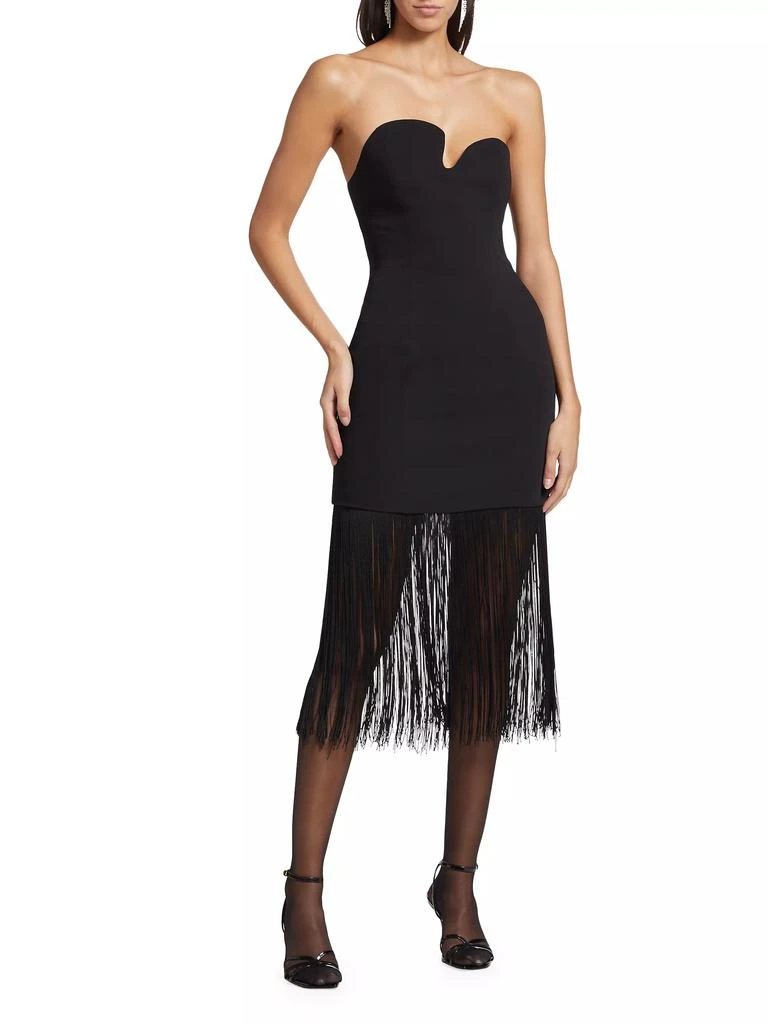 Amanda Uprichard Puzzle Fringe-Trimmed Strapless Midi-Dress 2