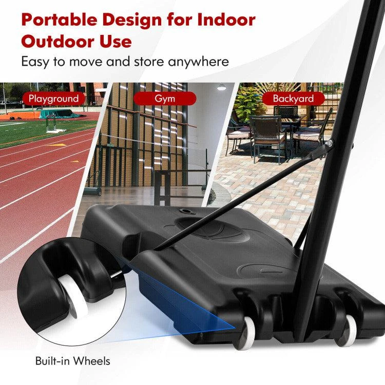 Hivvago 4.25-10 Feet Adjustable Basketball Hoop System with 44 Inch Backboard-A 3