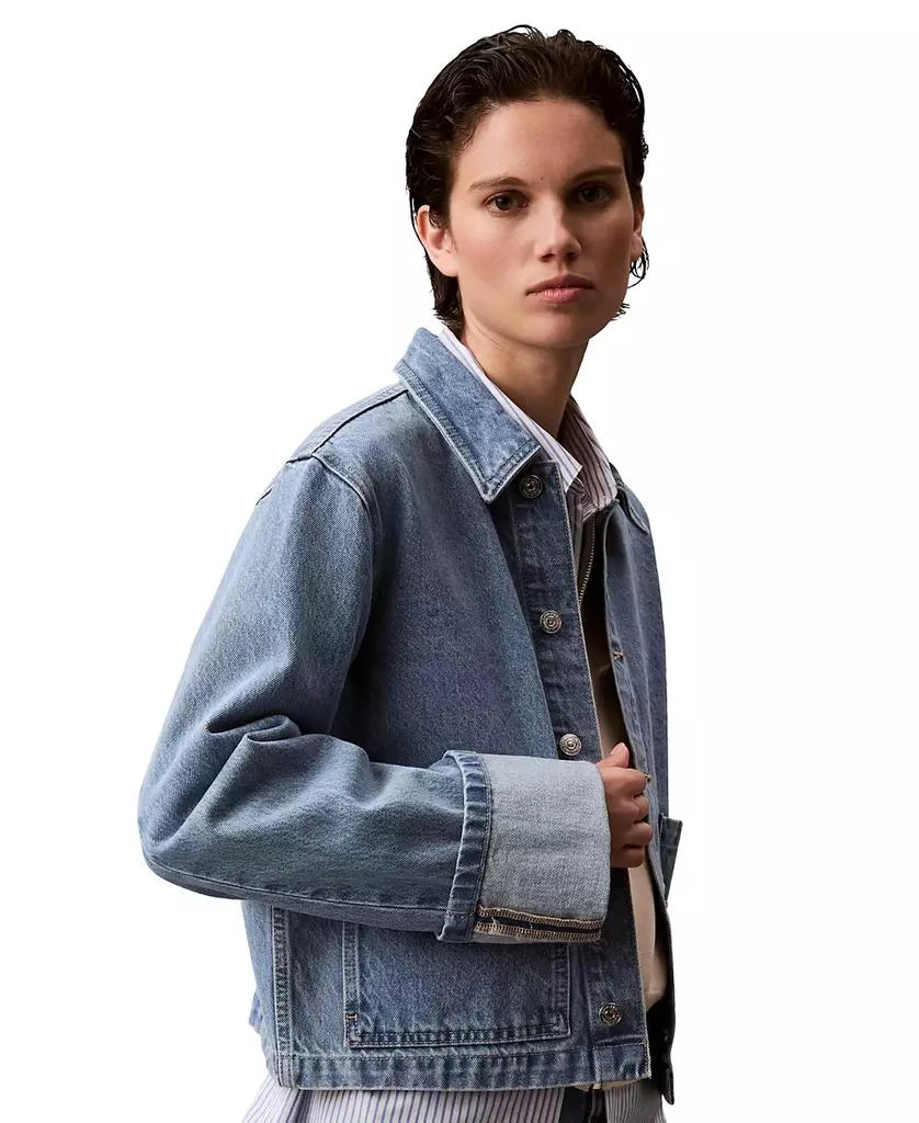 Calvin Klein Women's Cuffed Long-Sleeve Denim Jacket 3