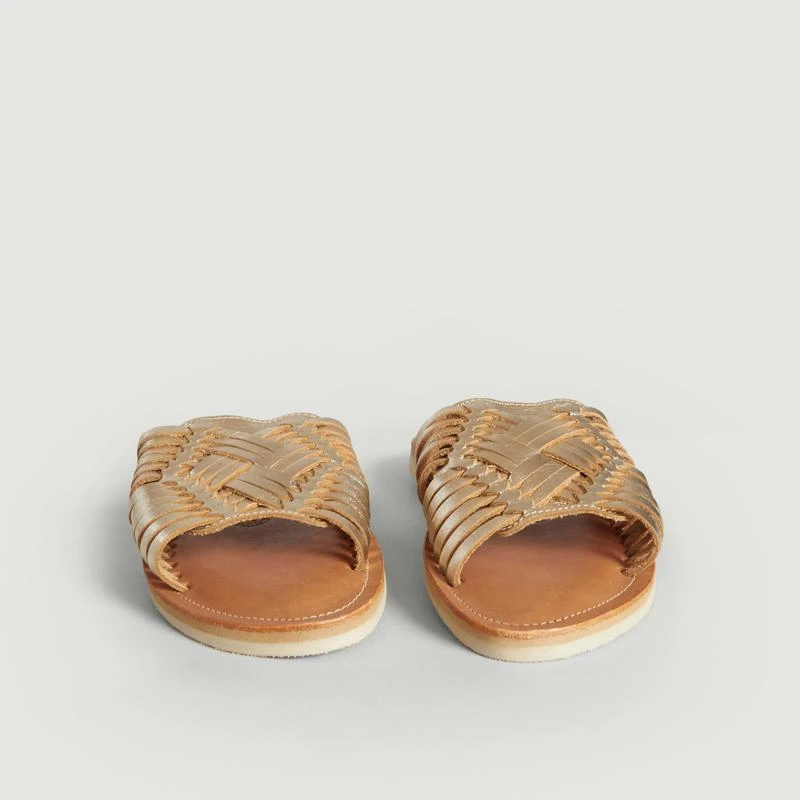 Mapache Isla sandals in cowhide leather Champagne MAPACHE 2