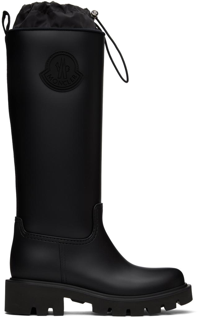 Moncler Black Kickstream High Rain Boots