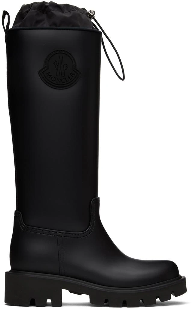 Moncler Black Kickstream High Rain Boots 1