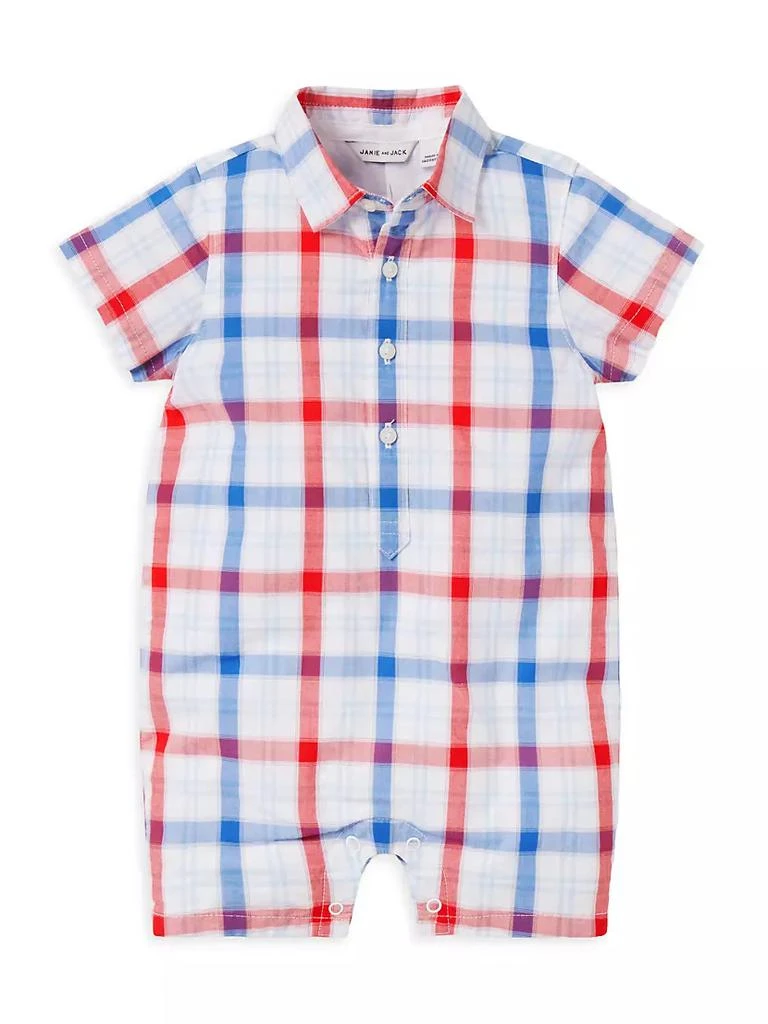 Janie and Jack Baby Boy's The Plaid Romper 1