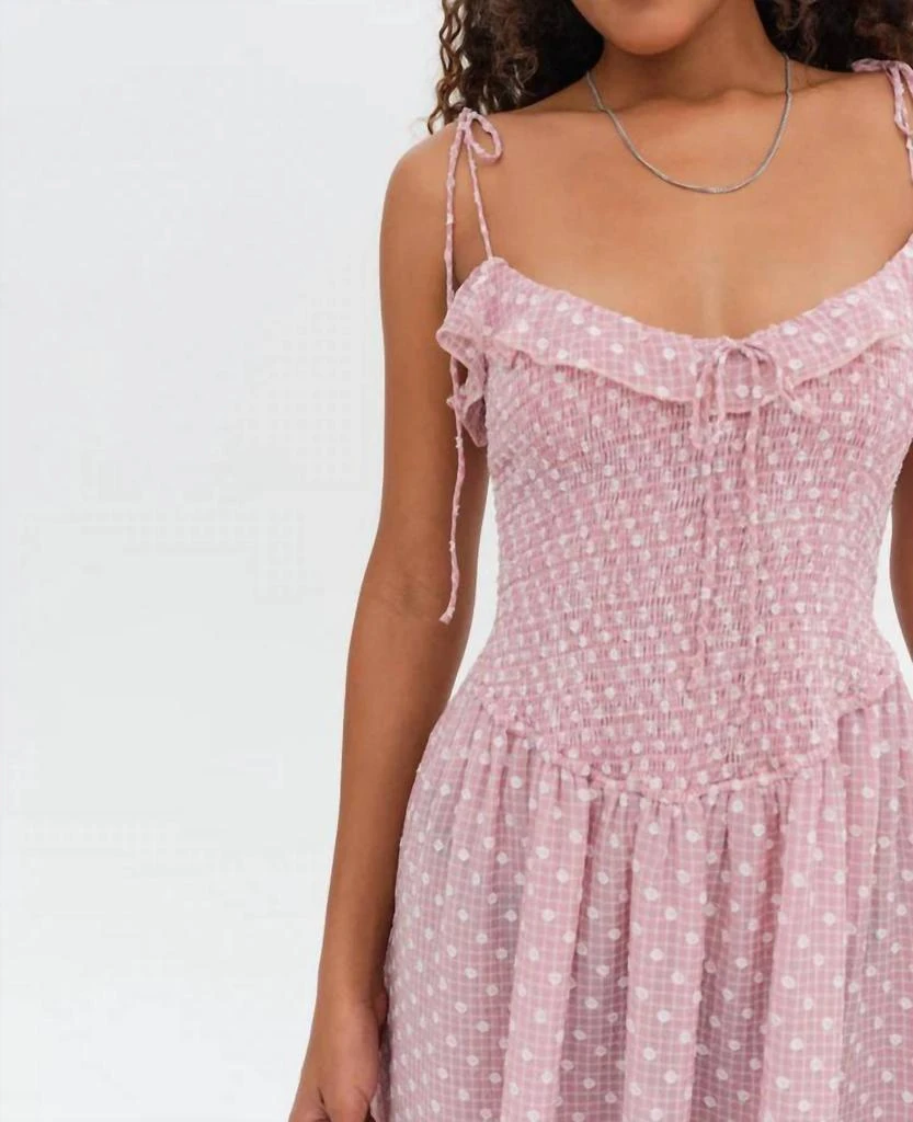 Maxine Midi Dress In Pink  On Sale Now with Up to 50% Off | Discover  Exclusive Deals & Savings at BeyondStyle  Authentic For Love & Lemons  women|clothing|dresses with Limited-Time Discounts,