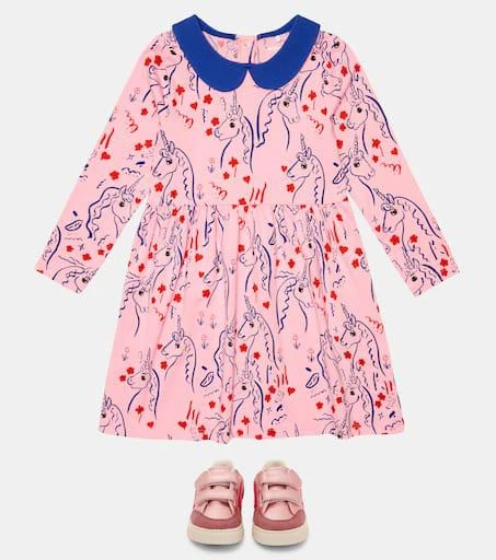 Mini Rodini Unicorn printed cotton-blend dress 2