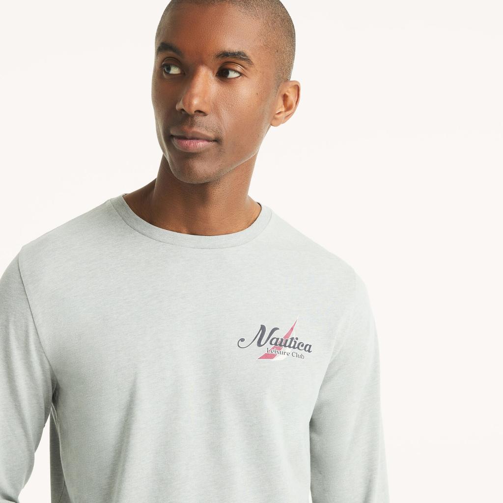 Nautica Mens Leisure Club Graphic Long-Sleeve T-Shirt