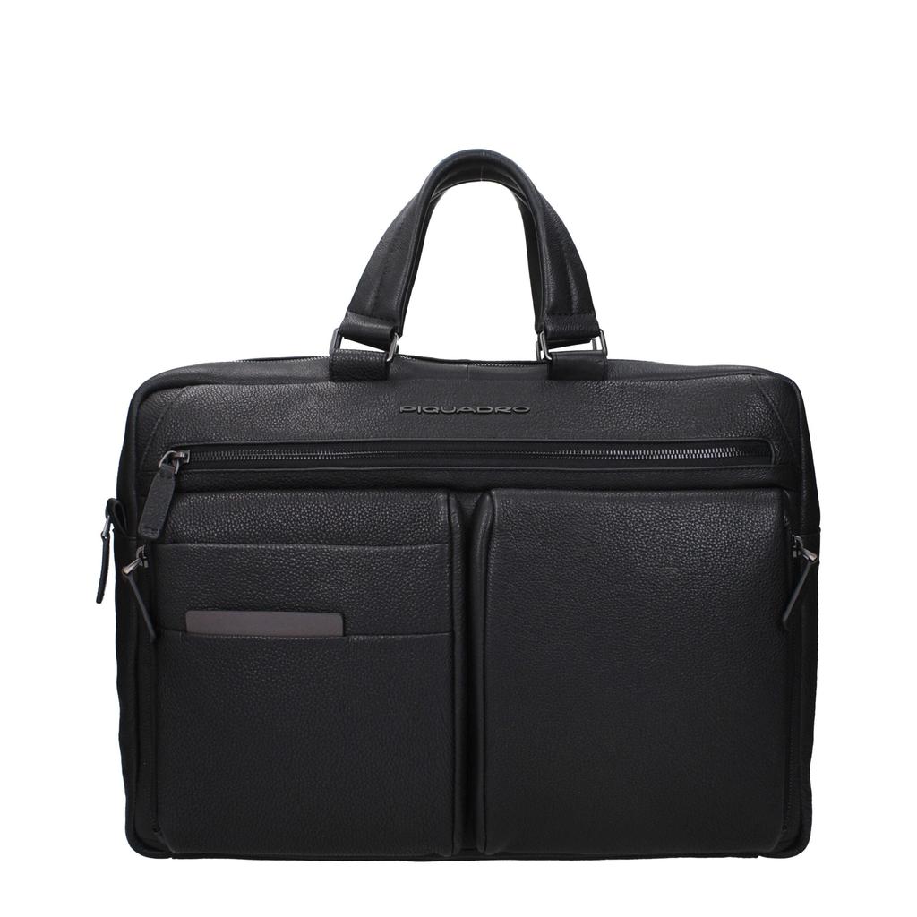 PIQUADRO Piquadro Black Leather Business And Laptop Bags
