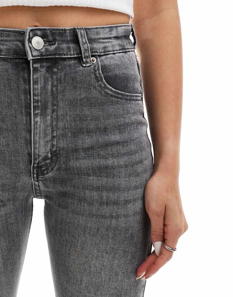 Pull&Bear Pull&Bear high rise skinny jeans in grey 4