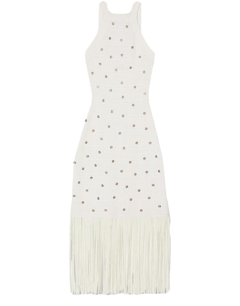 SANDRO Fringed midi dress