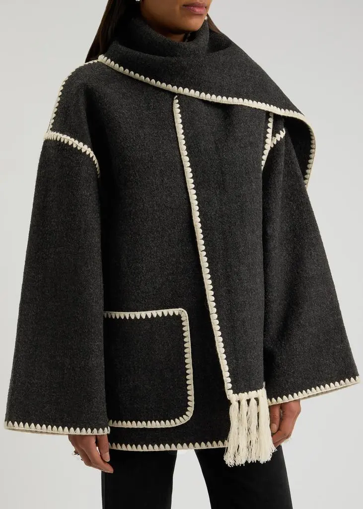 Totême Scarf-effect wool-blend jacket 2