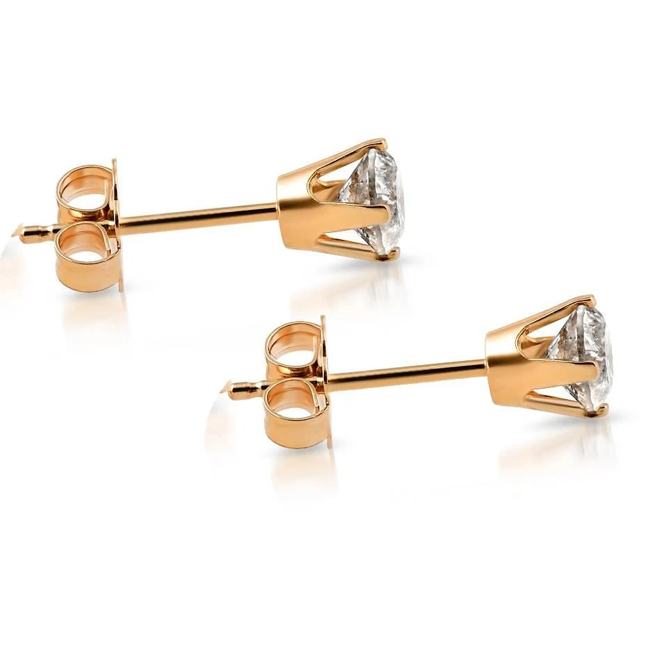 Pompeii3 1/3ct Diamond Studs 14K Yellow Gold 3