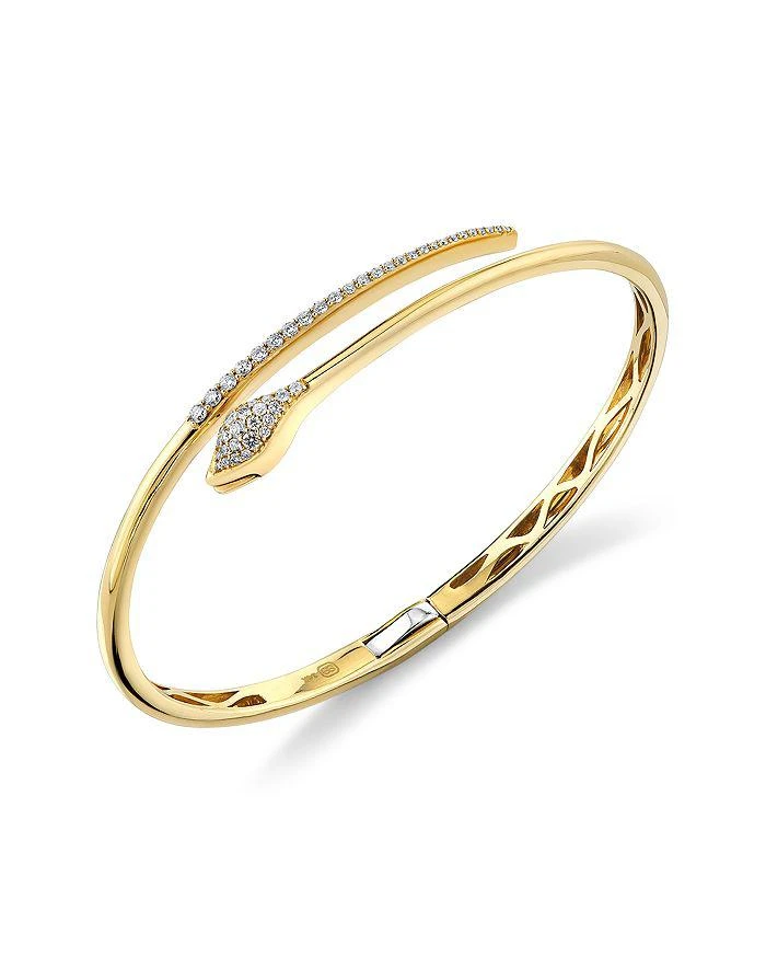 Sydney Evan 14K Yellow Gold Core Diamond Snake Bypass Bracelet