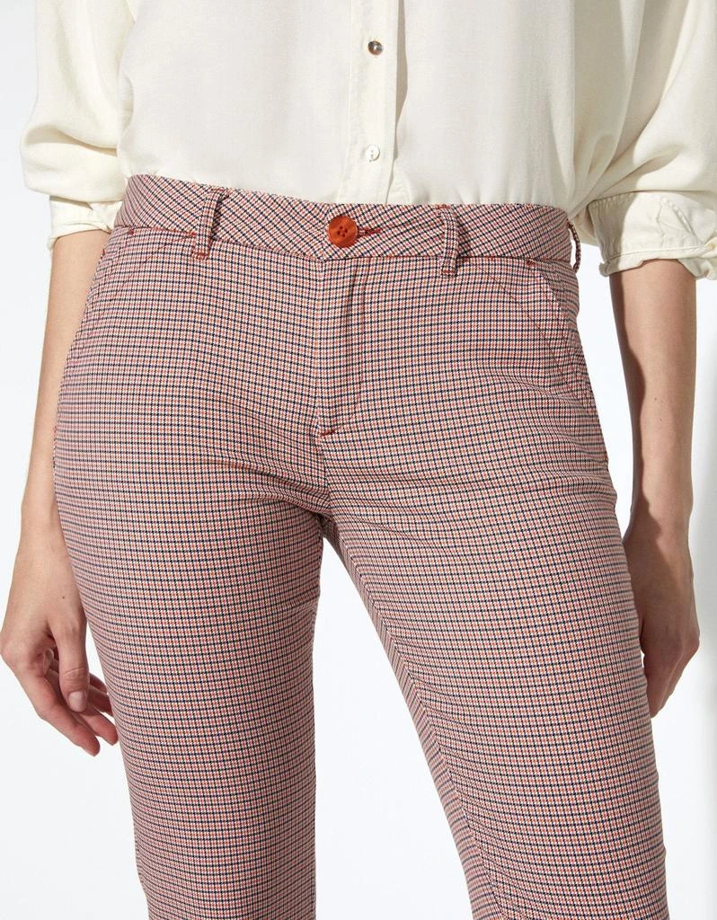预计3周后发货 Reiko Reiko - Pantalon Chino Sandy Fancy - Orange Houndstooth - Femme 4
