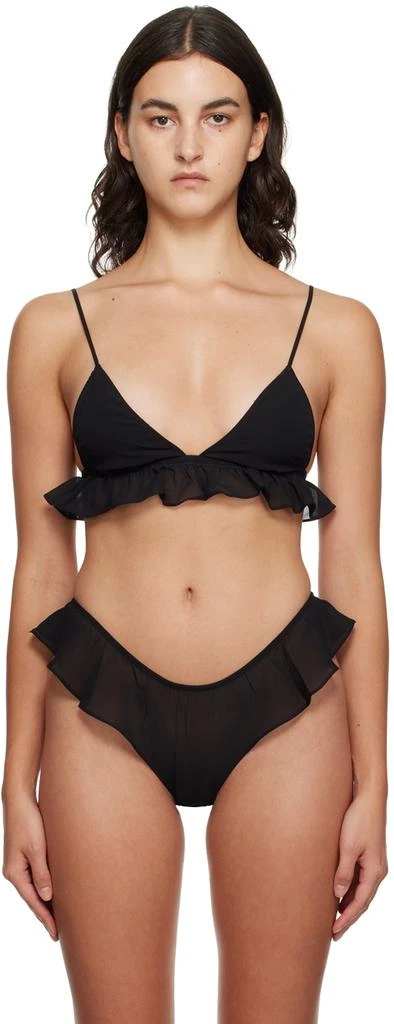 Fleur du Mal Black Flutter Bra 1