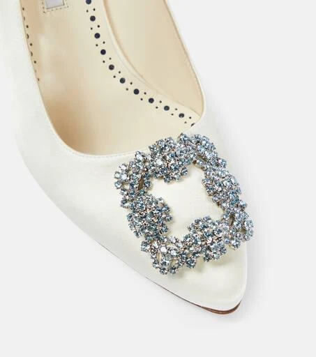 Manolo Blahnik Bridal Hangisi 90 embellished satin pumps 6