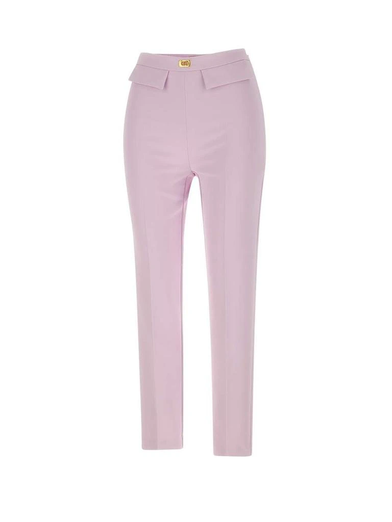 ELISABETTA FRANCHI Elisabetta Franchi Logo Plaque Crêpe Slim Fit Trousers 1