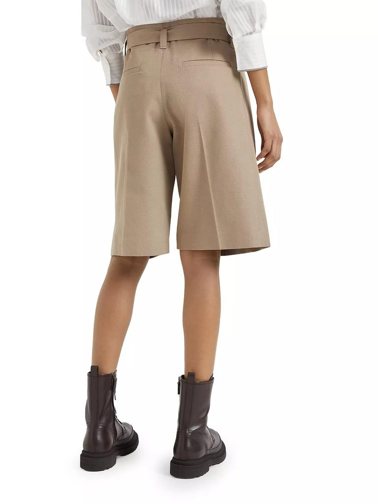 Brunello Cucinelli Cotton and Wool Cover Paperbag Bermuda Shorts 3