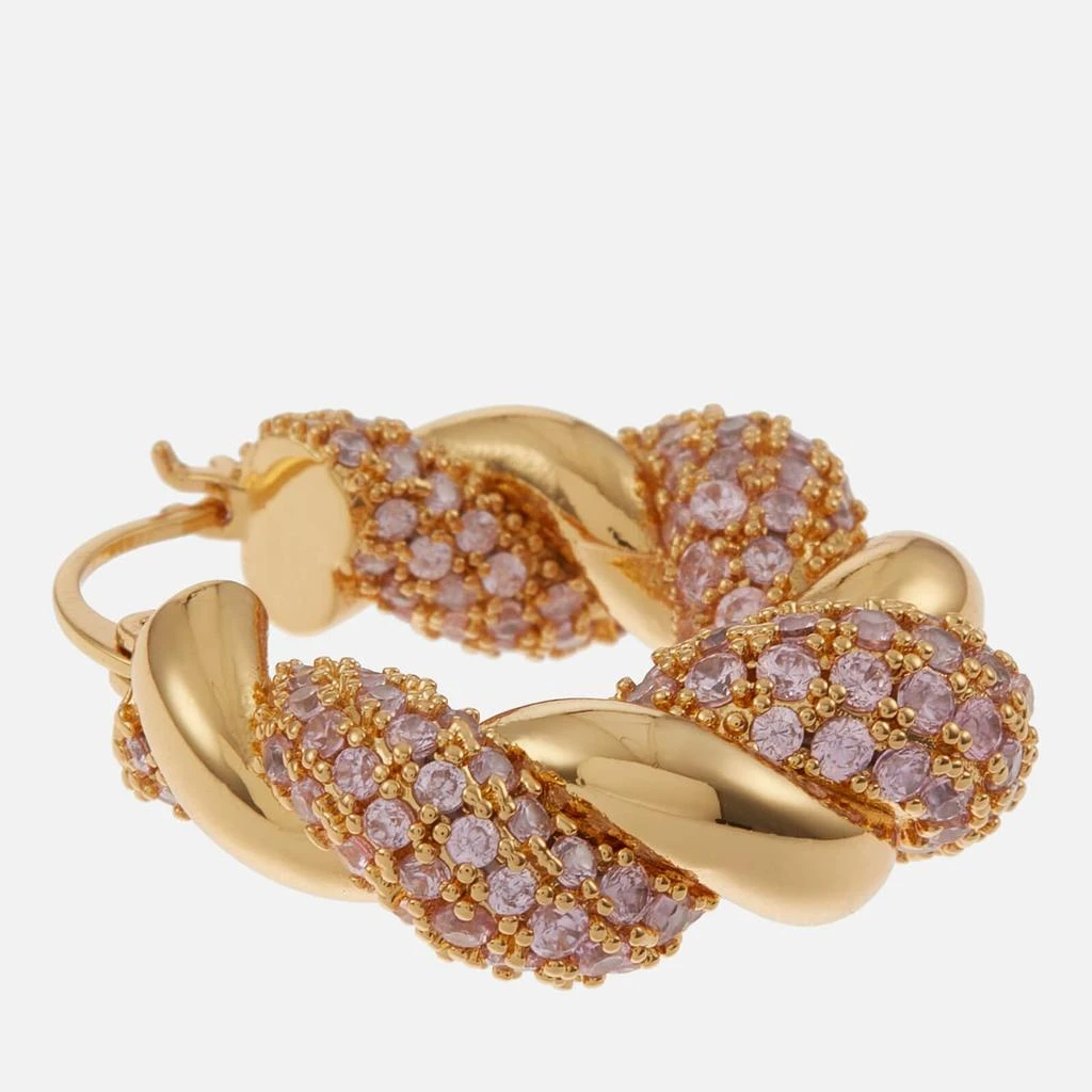 Crystal Haze Crystal Haze Croissant Gold-Plated Hoop Earrings 3