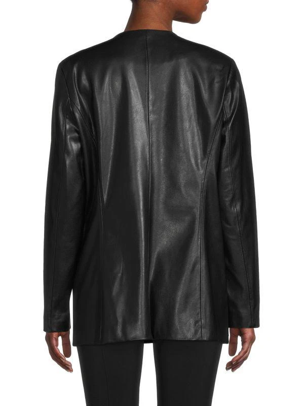 Calvin Klein Faux Leather Collarless Jacket 2